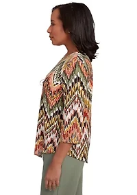 Women's Copper Canyon Ikat Chevron Top