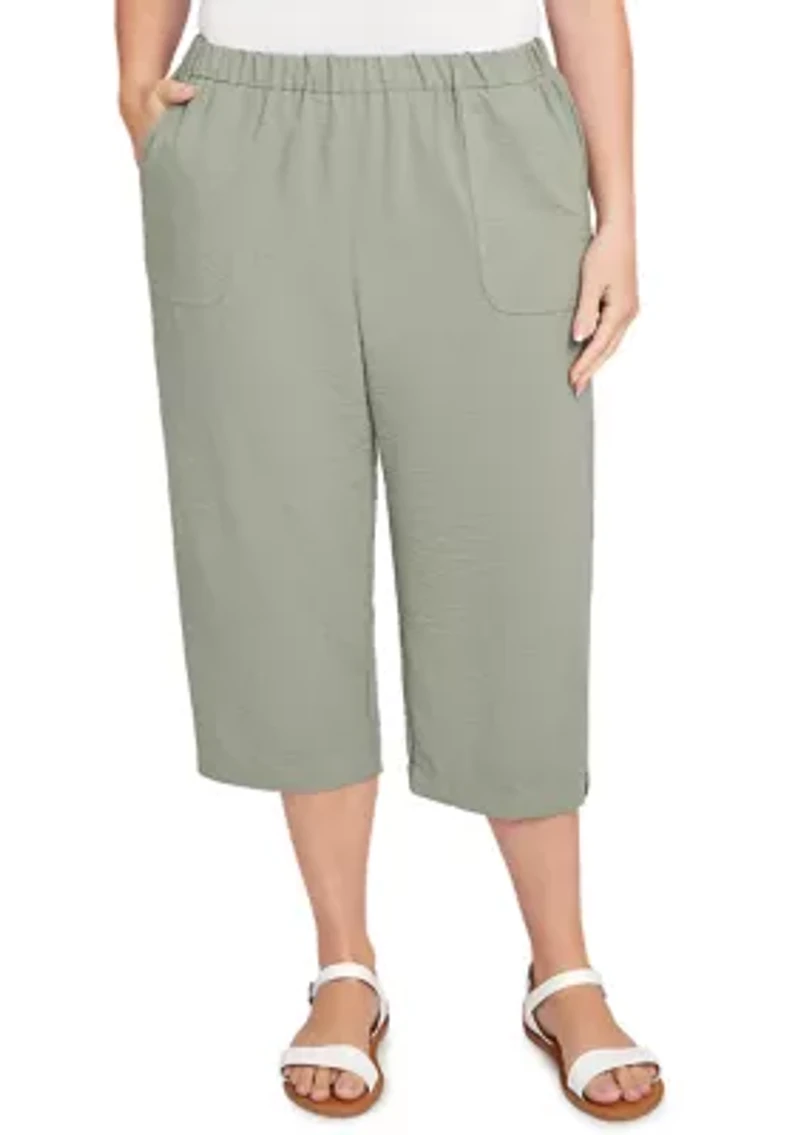 Plus Copper Canyon Button Tab Capri Pants