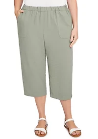 Plus Copper Canyon Button Tab Capri Pants