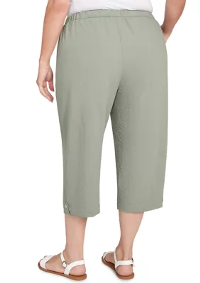 Plus Copper Canyon Button Tab Capri Pants