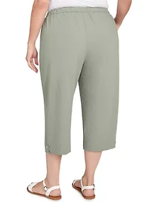 Plus Copper Canyon Button Tab Capri Pants