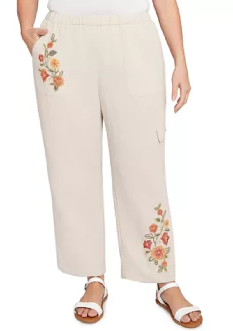 Plus Copper Canyon Embroidered Ankle Pants