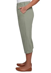 Petite Copper Canyon Button Tab Capri Pants