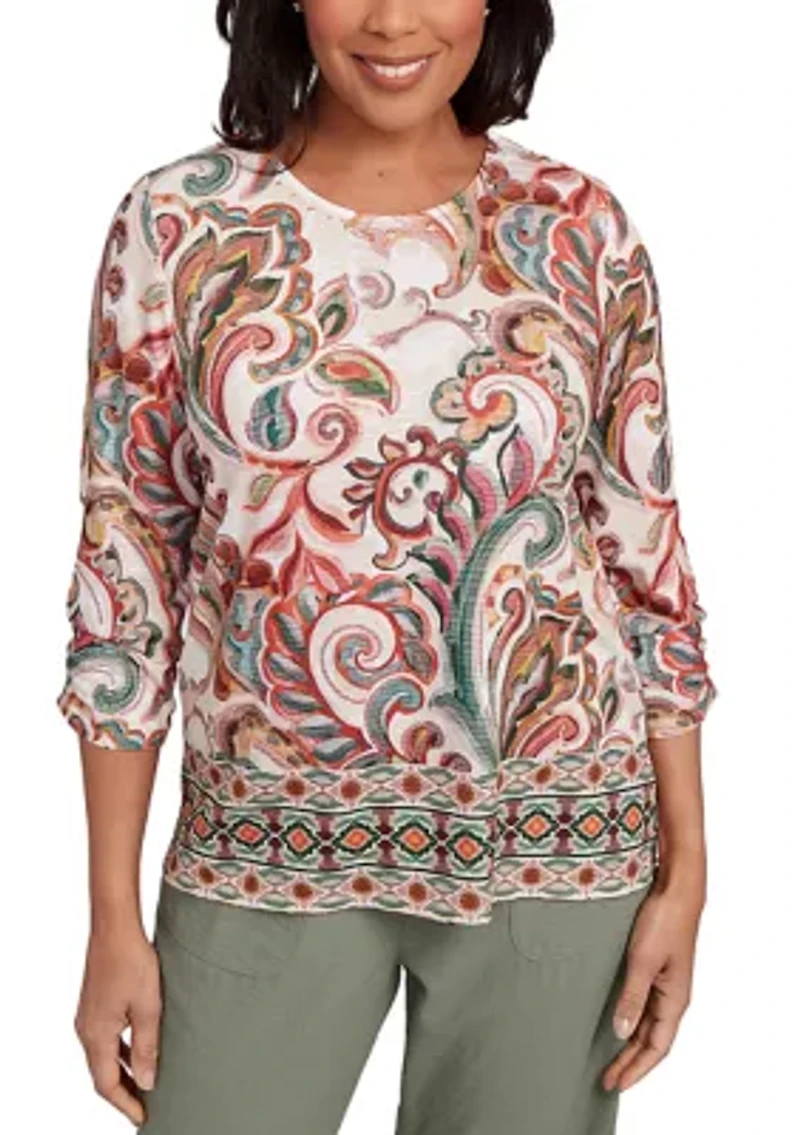 Petite Copper Canyon Texture Scroll Border Top