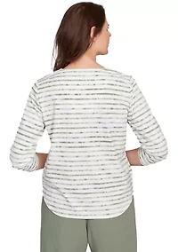 Petite Copper Canyon Stripe with Medallion Yoke Top