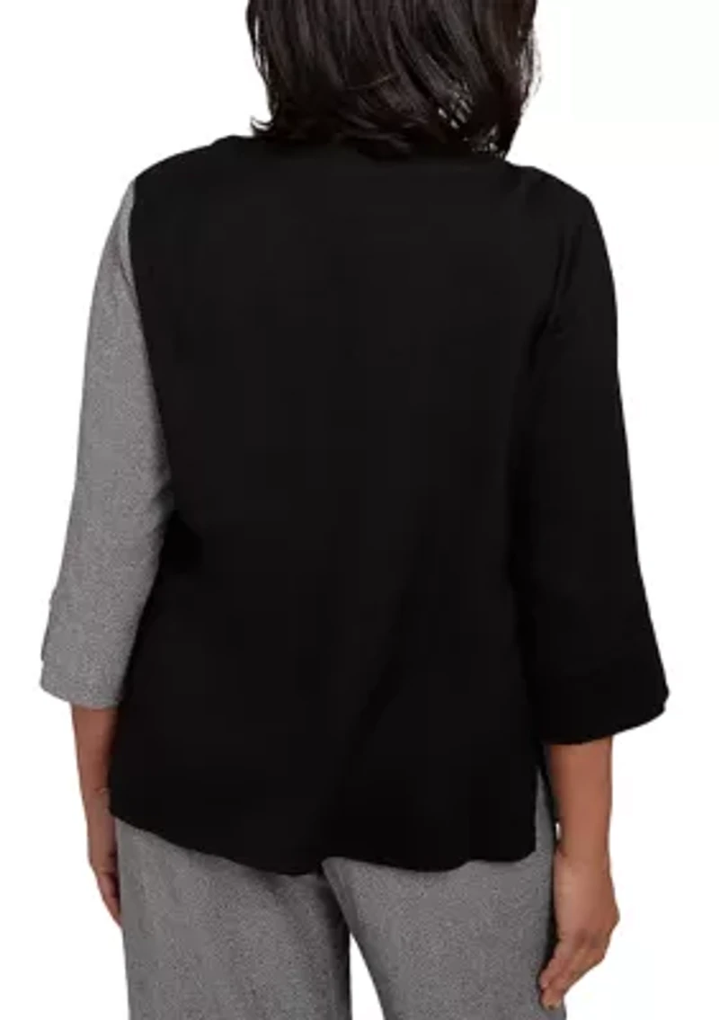 Women's Santa Barbara Center Spliced Top with Necklace