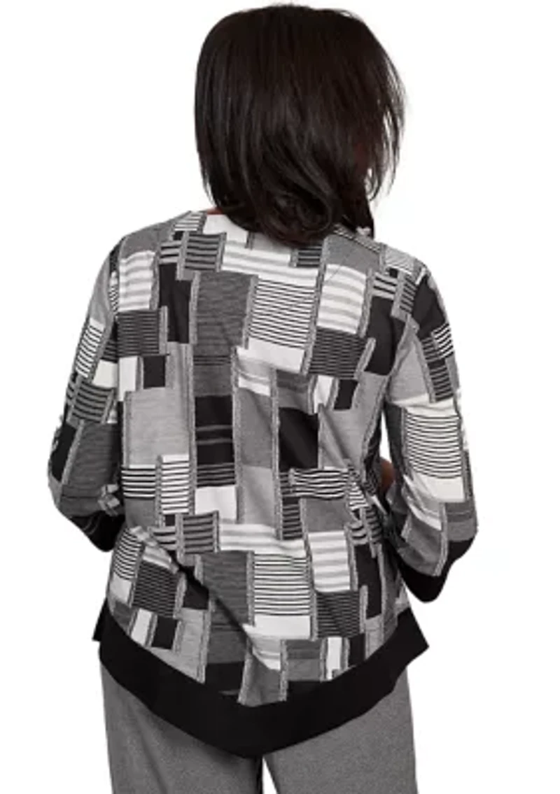 Women's Santa Barbara Patchwork with Solid Black Trim Top