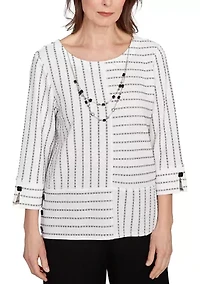 Women's Santa Barbara Spliced Texture Stripe Top