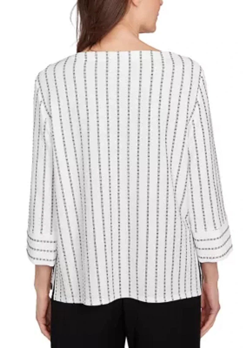 Women's Santa Barbara Spliced Texture Stripe Top