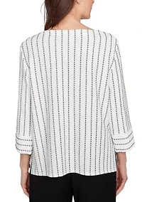 Women's Santa Barbara Spliced Texture Stripe Top