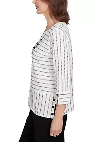 Women's Santa Barbara Spliced Texture Stripe Top