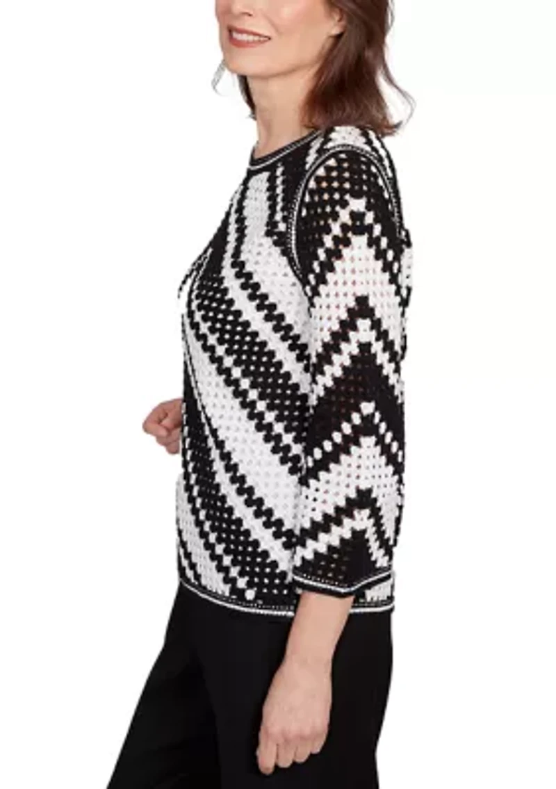 Women's Santa Barbara Crochet Chevron Top