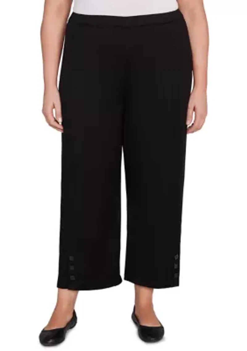 Plus Santa Barbara Button Cuff Ankle Pants