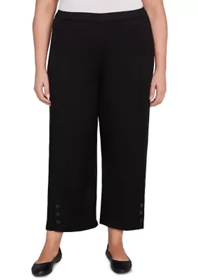 Plus Santa Barbara Button Cuff Ankle Pants