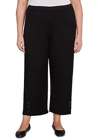 Plus Santa Barbara Button Cuff Ankle Pants