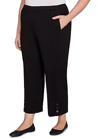 Plus Santa Barbara Button Cuff Ankle Pants