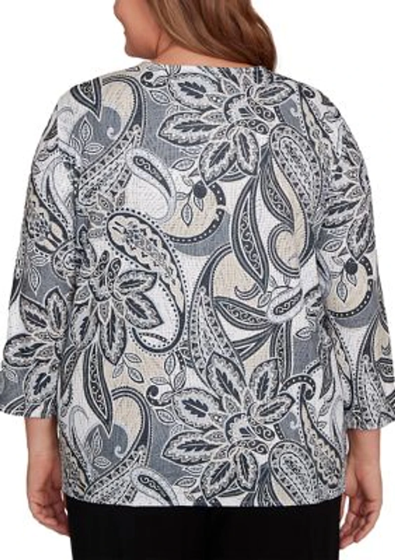 Plus Santa Barbara Reversible Paisley Skin Top