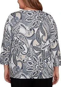 Plus Santa Barbara Reversible Paisley Skin Top