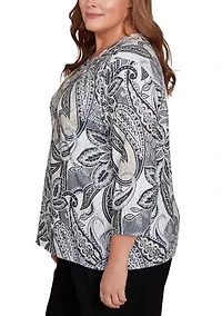 Plus Santa Barbara Reversible Paisley Skin Top