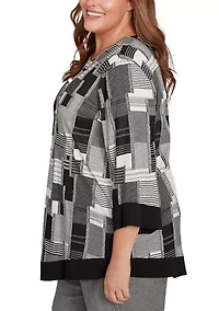 Plus Santa Barbara Patchwork with Solid Black Trim