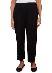 Petite Santa Barbara Button Cuff Ankle Pants