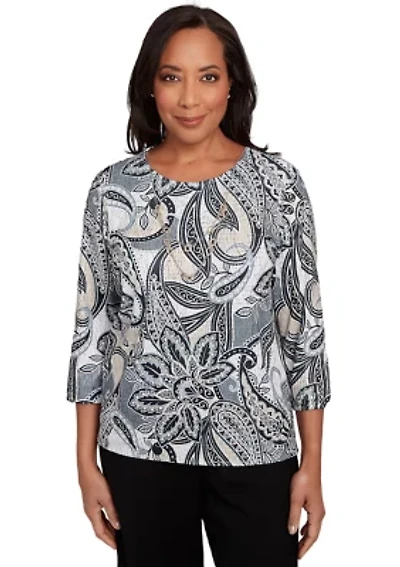Petite Santa Barbara Reversible Paisley Skin Top