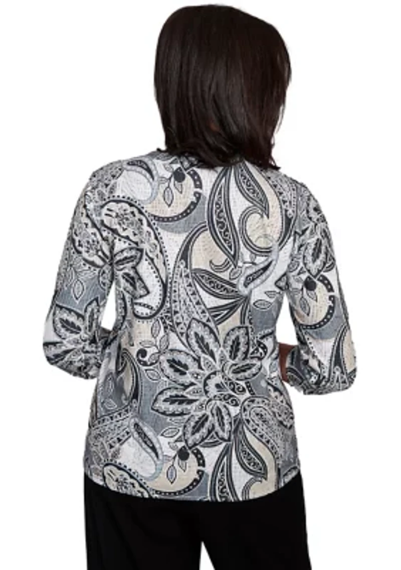 Petite Santa Barbara Reversible Paisley Skin Top