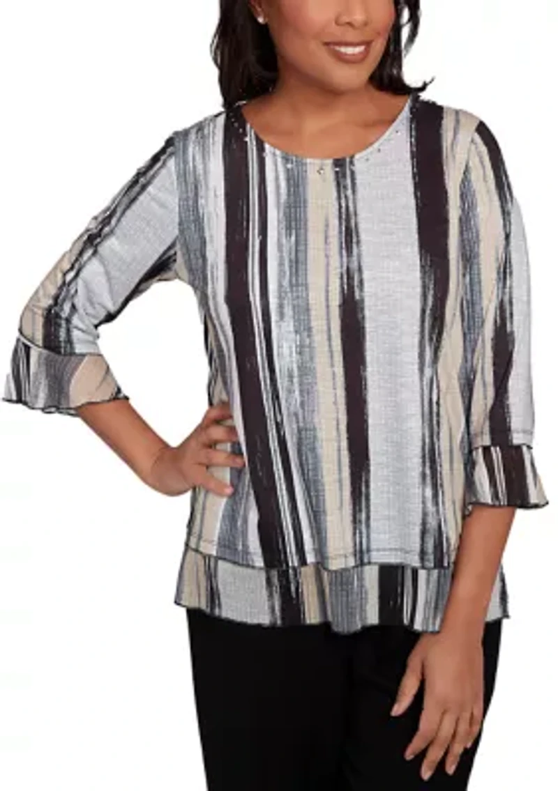 Petite Santa Barbara Etched Stripe Top