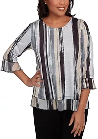 Petite Santa Barbara Etched Stripe Top