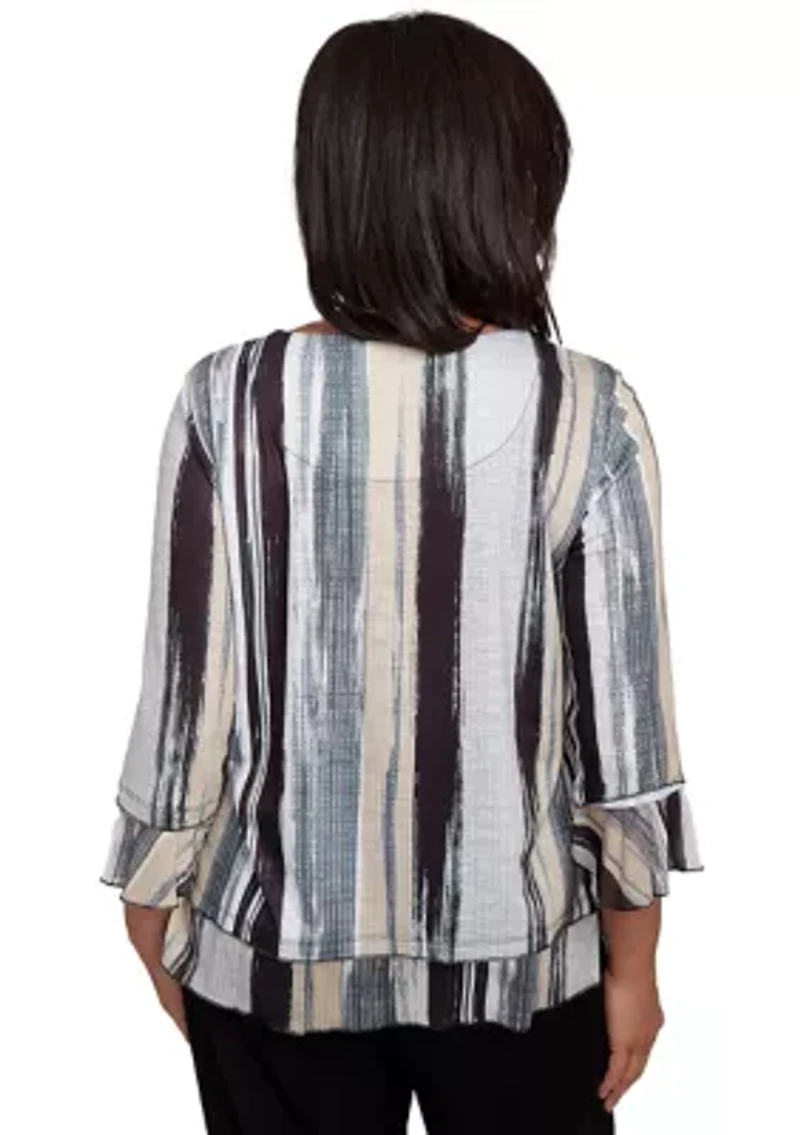 Petite Santa Barbara Etched Stripe Top