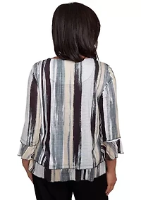 Petite Santa Barbara Etched Stripe Top