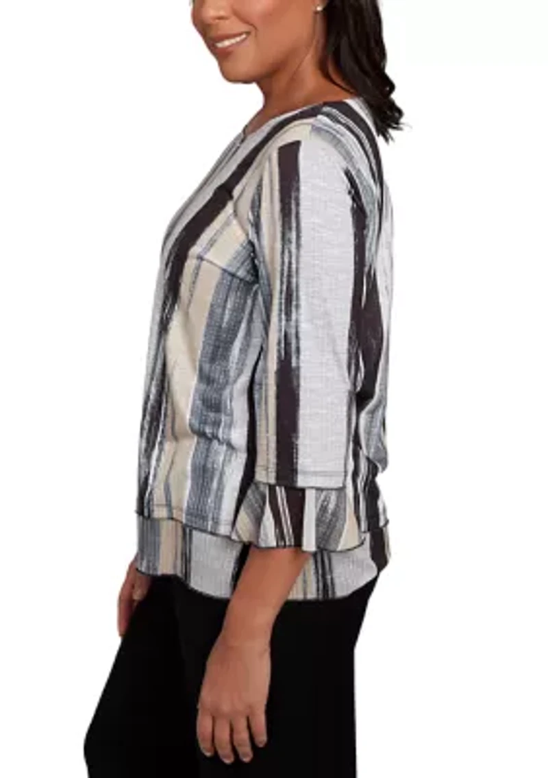 Petite Santa Barbara Etched Stripe Top