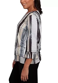 Petite Santa Barbara Etched Stripe Top