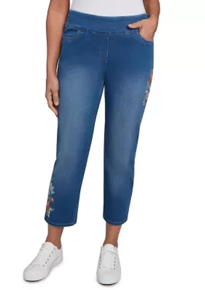 Women's El Paso Floral Embroidered Ankle Pants