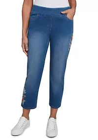 Women's El Paso Floral Embroidered Ankle Pants