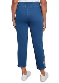 Women's El Paso Floral Embroidered Ankle Pants