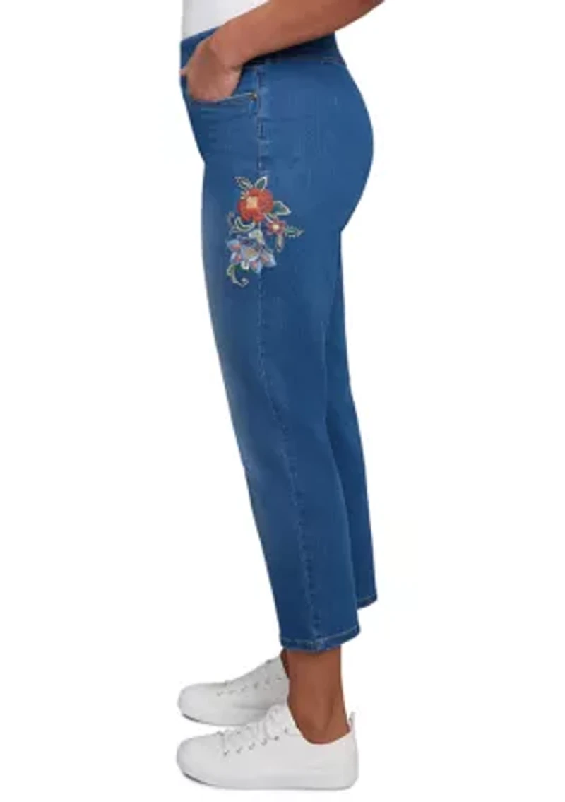Women's El Paso Floral Embroidered Ankle Pants