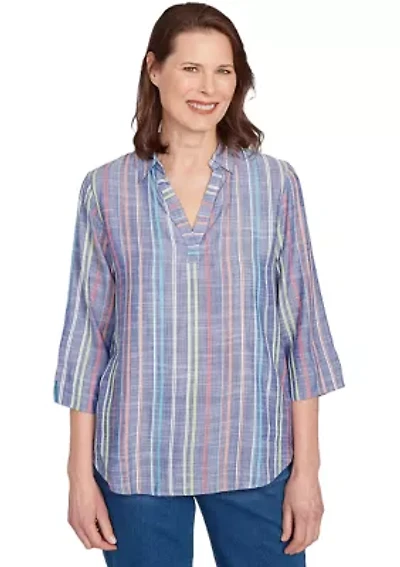 Women's El Paso Texture Multi Stripe Top