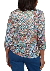 Women's El Paso Ikat Diamond Top