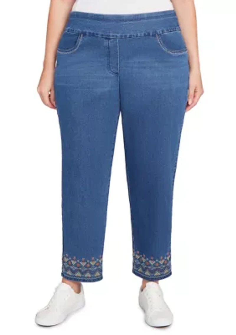 Plus El Paso Border Fringe Ankle Pants