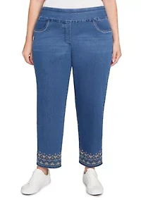 Plus El Paso Border Fringe Ankle Pants