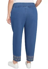 Plus El Paso Border Fringe Ankle Pants
