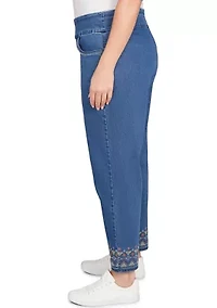 Plus El Paso Border Fringe Ankle Pants
