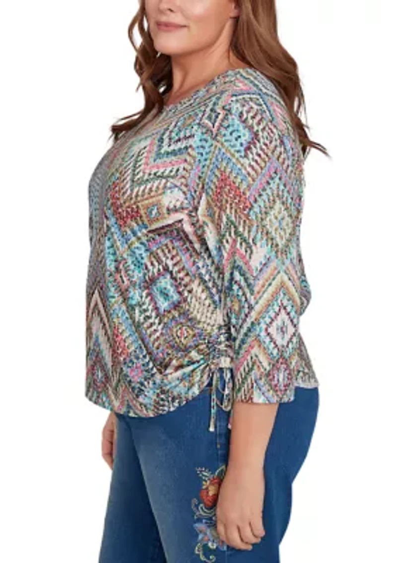 Plus El Paso Ikat Diamond Top
