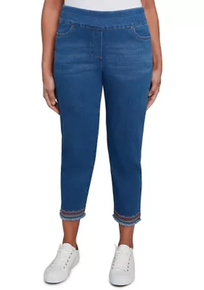 Petite El Paso Border Fringe Ankle Pants