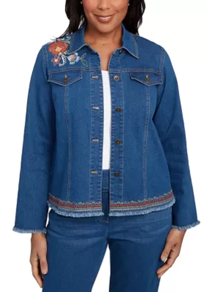 Petite El Paso Embroidered Back Jacket