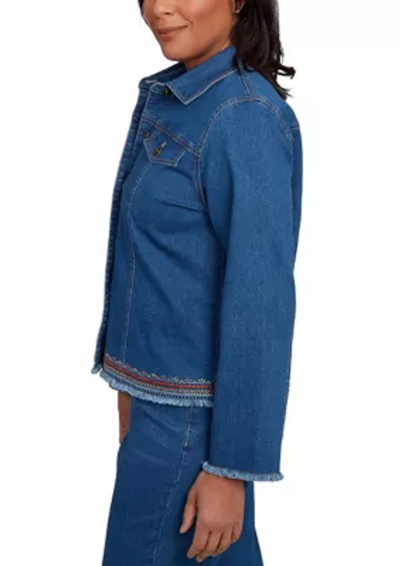 Petite El Paso Embroidered Back Jacket