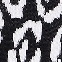 Petite Theater District Crew Neck 3/4 Sleeve Animal Jacquard Sweater