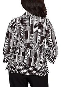 Women's Business As Usual Zebra Geo Twin Print Top