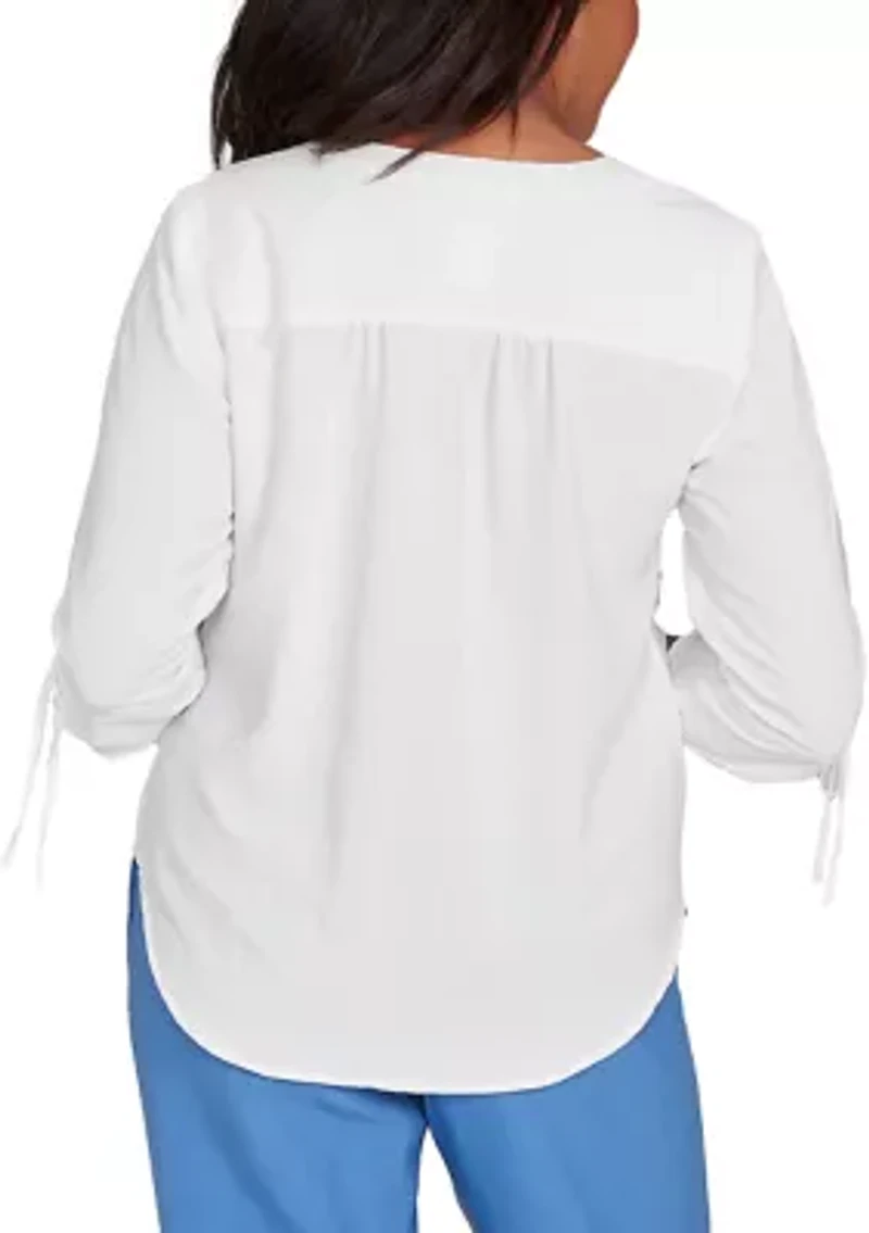 Women's  Business As Usual Crinkle Texture Top